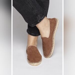ICHI Rabia Brown Suede Espadrilles